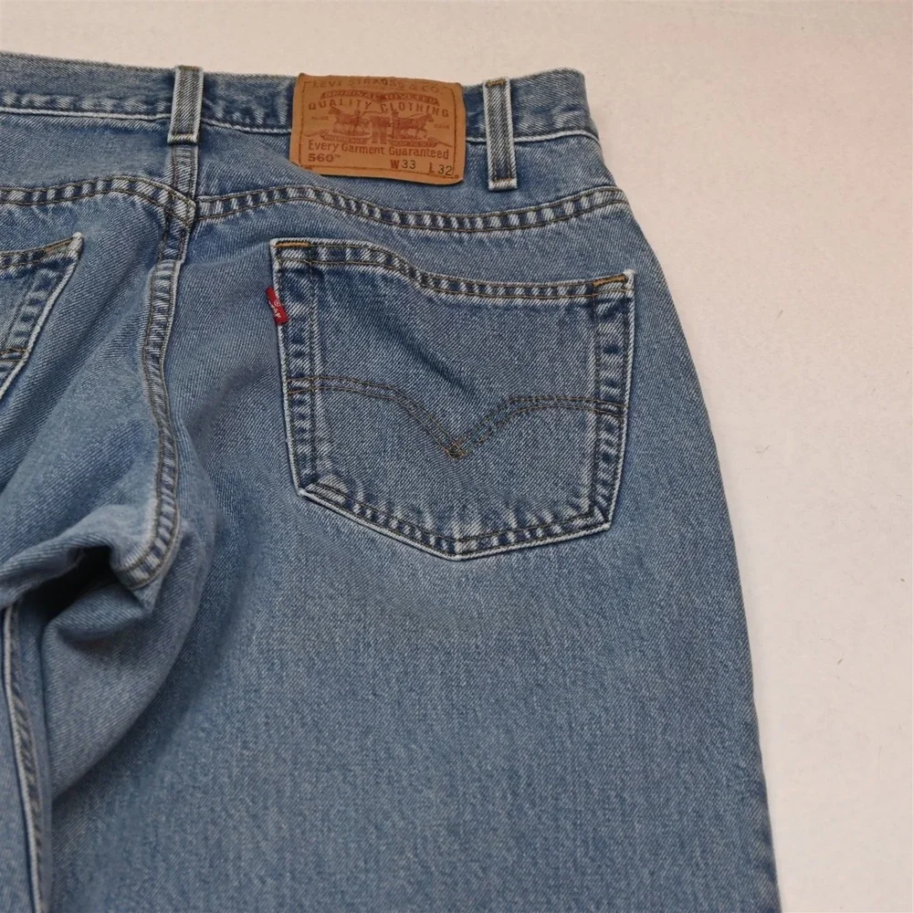 Vtg Y2K Levis 33x32 Light 560 Comfort Loose Tapered High Rise Mens Jeans‎